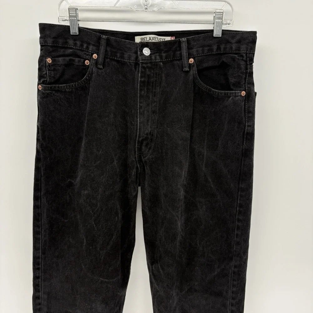 Vintage‎ Levis 550 Faded Black Relaxed Fit Jeans Y2K Punk Men 36X30 (34X26.5)